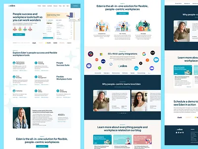 Office Management Tool - Website Design brand refresh branding clean website design desk booking graphic design landing page office management room scheduling scale up software startup startup website ui ux website design workplace management