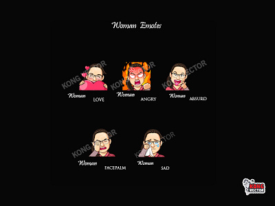 Woman Twitch Emotes cartoon design emoji emote emotes illustration twitch twitchemote twitchemotes