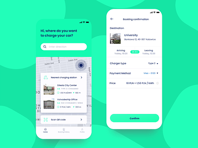Find charging stations with a simple search – concept animation application benchmark car case study charge concept design flat mobile mockup persona product design qr research serach ui user flow ux