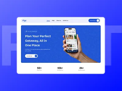 FLYT mobile app booking landing page ui ux vacation web design website design