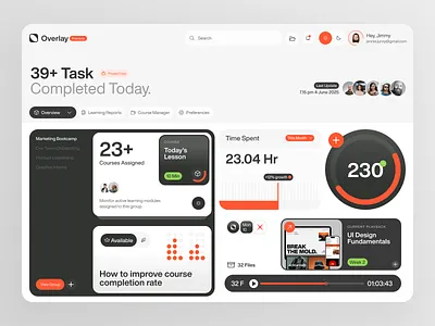 Overlay - Task Management dashboard design main dashboard task board task dashboard task management dashboard ui ui kit ux web builder webb app