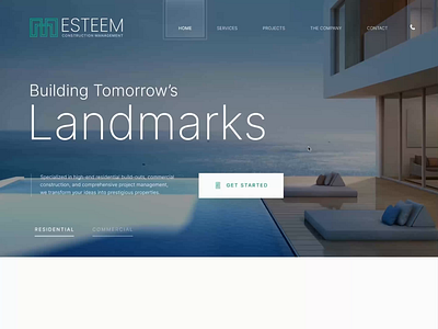 Esteem - Website for Construction Company animation clean construction graphic design ui ux webdesign website