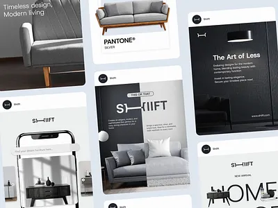 Shiift Branding - Social Media animation brand brand identity branding clean design furniture graphic design instagram interior logo modern motion motion graphics smart social media social media animation social media design vektora white