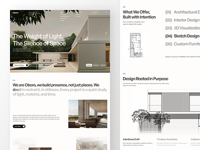 Oboro - Architecture Studio Landing Page agency agency landing page architect architect agency architect landing page architecture architecture agency company profile company profile website landing page landing page design ui ui design uiux uiux design ux web web design website website design