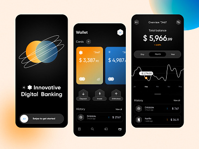 Banking service - Mobile app app app design bank banking banking app finance finance app fintech mobile app mobile app design mobile design mobile ui