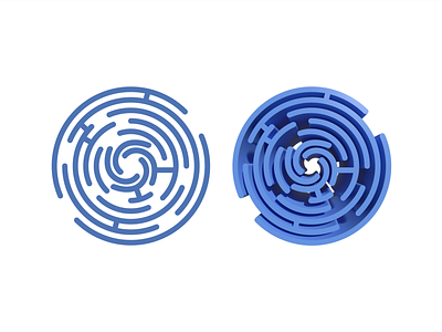 DIscovery maze 3d badge branding curves design geometric graphic design icon icon set illustration isometric labyrinth lines logo maze sticker vector