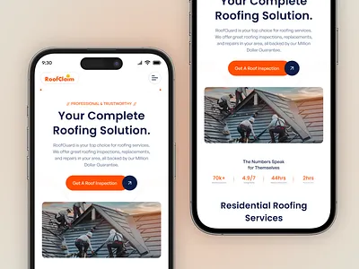 Roofing Services Website – Mobile Responsive Design homeservices ios landingpage mobile app mobiledesign responsiveweb roof roofer roofing roofing landing page roofing website rooftop rooftop website rooftop website design servicedesign uiux uxdesign webdesign website design