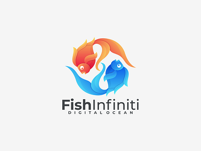 Fish Infiniti app branding design fish coloring fish infinity fish logo graphic design icon illustration logo ui ux vector