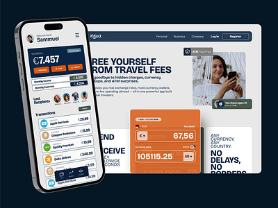 Nexa – Multi-Currency Banking App for Global Travelers 🌍📱 banking bento box branding finance graphic design logo ui ux web design