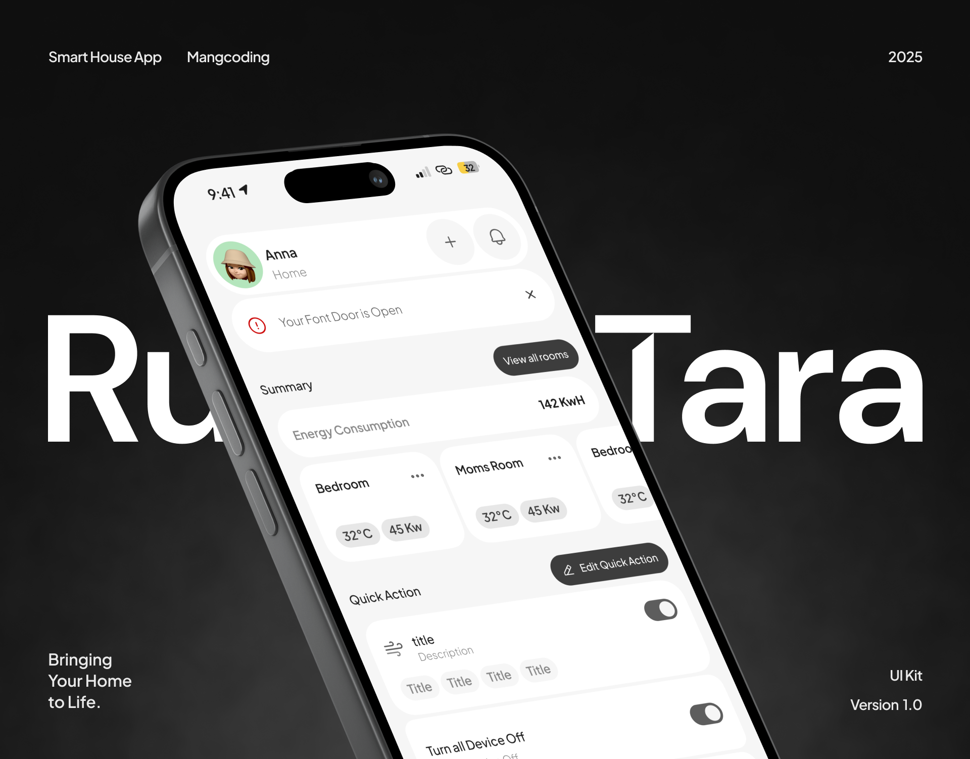 Rumahtara - Smart Home App app design branding clean clean ui design grey house control iot minimal minimalist mobile app mobile app design rumah rumah pintar smart furniture smart home smart house smart things ux white