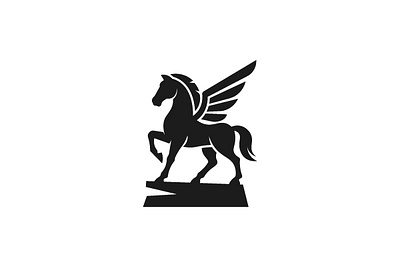simple and elegant Pegasus Wings Logo animal branding elegant fast fly graphic design horse icon illustration logo logo design logos minimalist pegasus simple wings