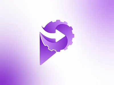 Letter P Arrow Gear Logo arrow logo brand identity branding gear logo letter p logo logo logo design logo designer modern logo p arrow logo p gear logo p logo