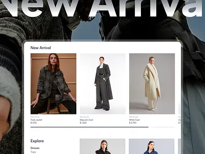 Fashion E-commerce Rebound cleaninterface dribbbledesign ecommercedesign fashionui fashionwebsite figmadesign luxurydesign minimalui mobilefriendlydesign modernecommerce newarrival onlinestoreux productshowcase responsiveui shoppingexperience shopwithstyle uitrends uiuxinspiration userexperience webdesign