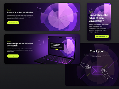 Marketing Materials and asset – AI Report on Data Visualization branded campaign assets graphic design thank you page web design