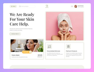 Skin care website beauty beauty clinic clean ecommerce hero section landing page minimal online store shopify skincare skincare website