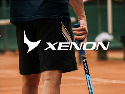 Xenon - Tennis Racket Brand Logo abstract logo bird fly logo bird logo fitness logo racket racket brand logo sharp strong abstract logo sports brand sports lifestyle brand sports logo tennis brand tennis brand logo xenon