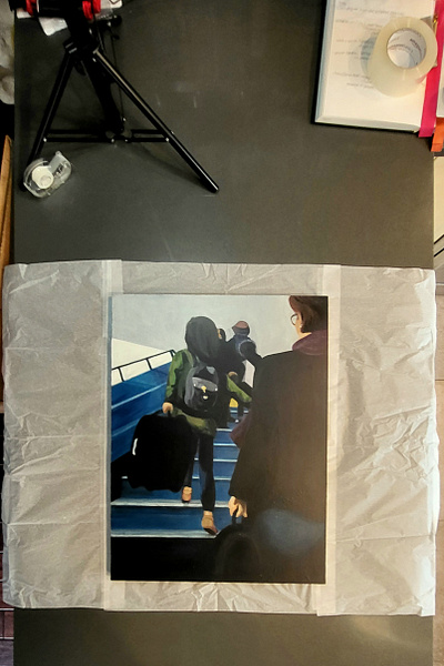 Boarding, packing up branding graphic design illustration impressionism logo painting preparing for shipping video
