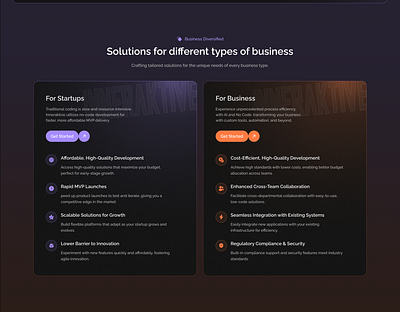 Web UI business solutions card card ui clean dark design effect enterprise ui enterprises popup saas design startup design startups startups enterprises tailored solutions ui design web design web ui design