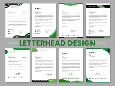 Creative Letterhead Template Design business creative graphic design green letterhead letterhead letterhead design letterhead template modern print