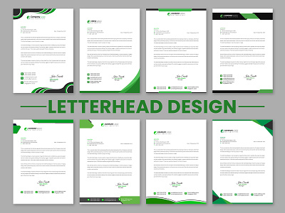 Creative Letterhead Template Design business creative graphic design green letterhead letterhead letterhead design letterhead template modern print