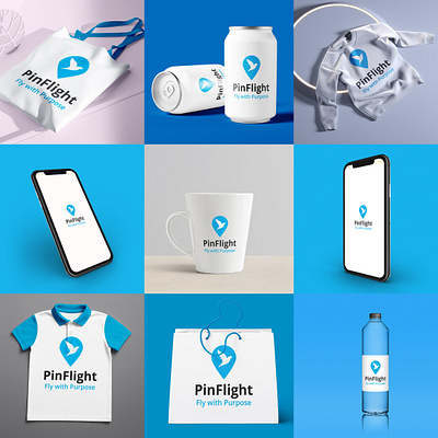 PinFlight: Fly with Purpose Brand Identity & Logo Design branding business corporate creative design graphic design illustration logo modernlogo travel travel logo vector
