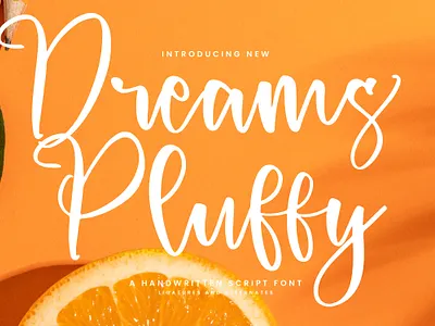 Dreams Pluffy A Handwritten Script style