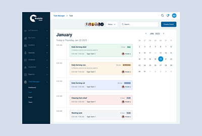 🐄 Task Scheduler UI for Smart Farming 🌾 dashboardui designsystems dribbbleshot farmtech iot productivitytools smartfarming taskmanager typography ui uidesign ux uxui webappdesign