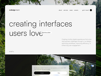 VC Design Team Website agency awwwards black and white bw creative design agency hero homepage landing landing page minimal modern parallax studio typography ui web website