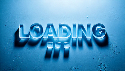 LOADING... anticipation artic blue chill cold cool freezing frost frosty frozen ice icy loading pause symbol text wait winter