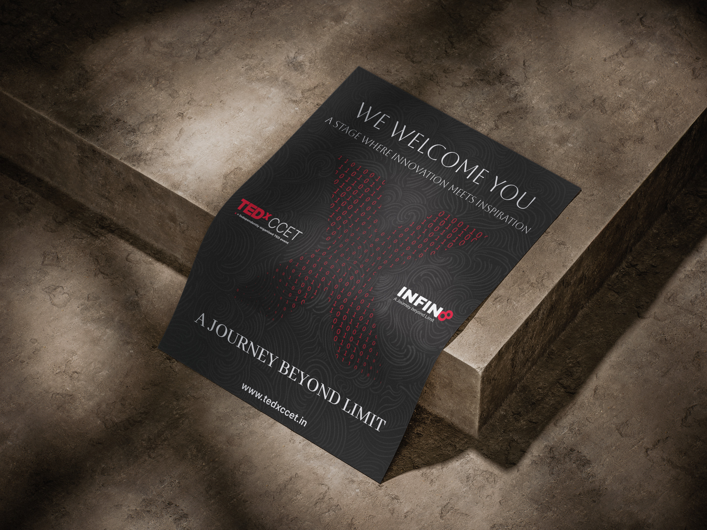 TEDxCCET 2024 – Official Poster Design branding creative direction event branding event poster figmadesign graphic design infin8 minimalist poster modern design poster design posterdesign print design branding red and black tedx tedxccet typography