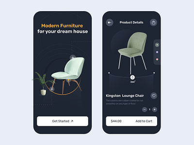 Modern Furniture App branding creative app design furniture app ui illustration logo mobileapp modern furniture app tecorb ui userinterface ux vector