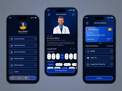 🩺 Healthcare Mobile App UI/UX app mockup clean ui digital health mobile app doctor app doctor booking figma design gjhjjhkjh health app health care app health monitoring medical app medical records mobile app design mobile interface mobile ui payment ui uiux uiux inspiration user profile uxui design
