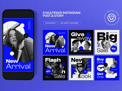 Blue Modern Winter Fashion Instagram Pack collection graphicook wardrobe winter