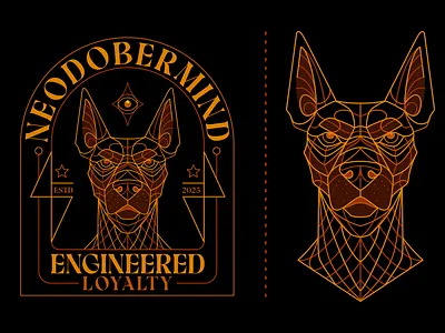 NEODOBERMIND Lineart Designs artdeco doberman dobermanart dobermandesign dogillustration illustration lineart lineartdesign