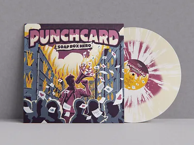 Soap Box Hero - Album Artwork album cover album mockup band blender fire illustration megaphone music packaging procreate punk san diego vinyl