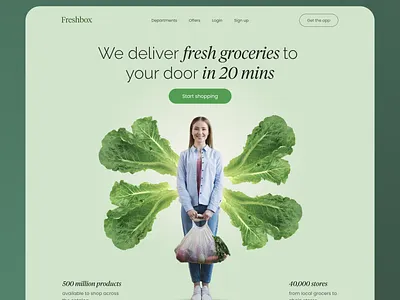 Freshbox Grocery Delivery Website delivery design food tech food website grocery grocery delivery minimal ui uidesign uiux web webdesign website uiux