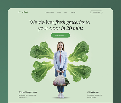 Freshbox Grocery Delivery Website delivery design food tech food website grocery grocery delivery minimal ui uidesign uiux web webdesign website uiux