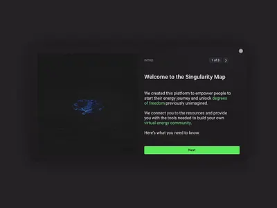 Singularity Map Welcome Message 3d animation motion graphics ui