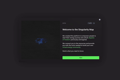 Singularity Map Welcome Message 3d animation motion graphics ui