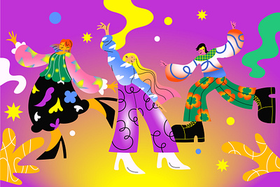 Purple Maximalism Fashion Illustration graphicook wardrobe