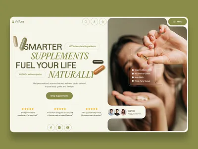 Supplement Website E-commerce Design eco health landing nature supplement supplement landing page supplement website ui ux design web design web design inspiration web interface design web ui web ui design wellness