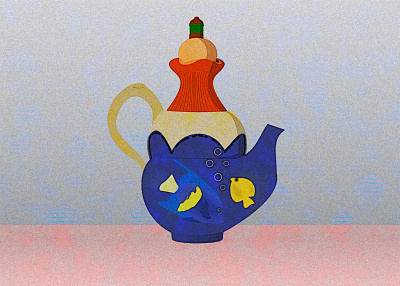 blubbble tea doodle fish illustration lighthouse noise shunte88 tea teapot vector