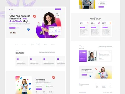 Trezo - Social Media Landing envytheme landing page product landing productdesign social media landing uidesign uxdesign webdesign