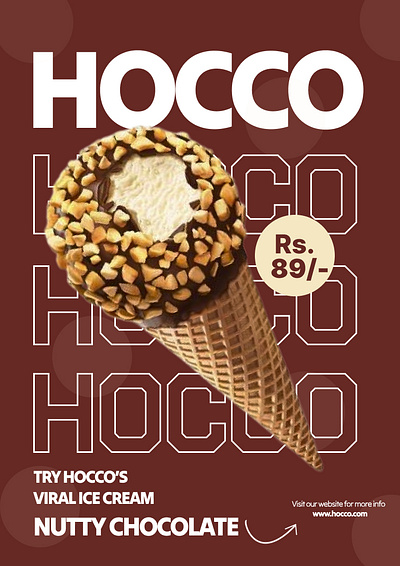 ice cream poster for hocco branding design graphic design illustration typography ui