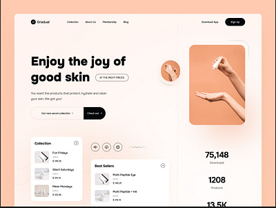 UI Concept - Skincare Product Landing Page beauty branding design illustration interface landing page mobile ui skincare ui uidesign uiux user interface