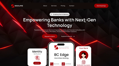 Hero Section Revamp of Secure edge animation b2b finance fintech herosection landing page modern payment saas secure software ui ux web web design web3 website