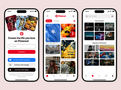 Pinterest - Tried to redesign appdesign mobile pinterest ui uiux