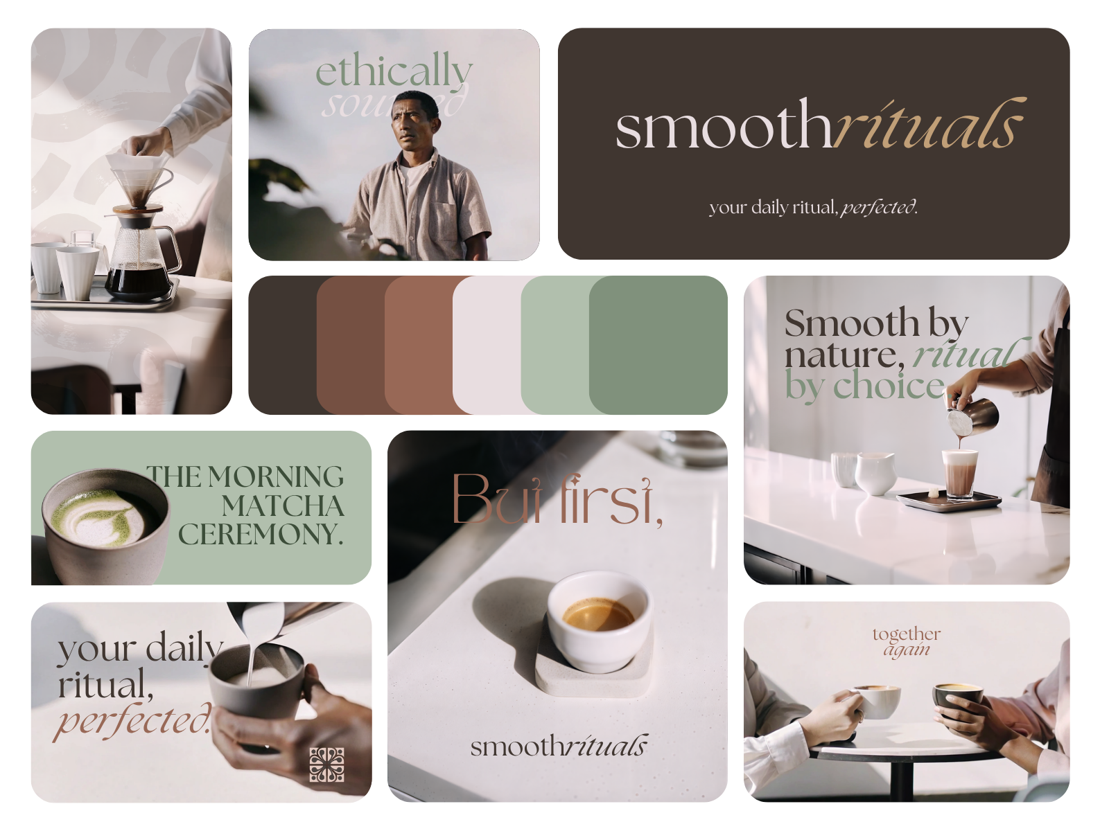 Smooth Rituals | Coffee Shop brand identity brand strategy branding curated imagery design graphic design logo