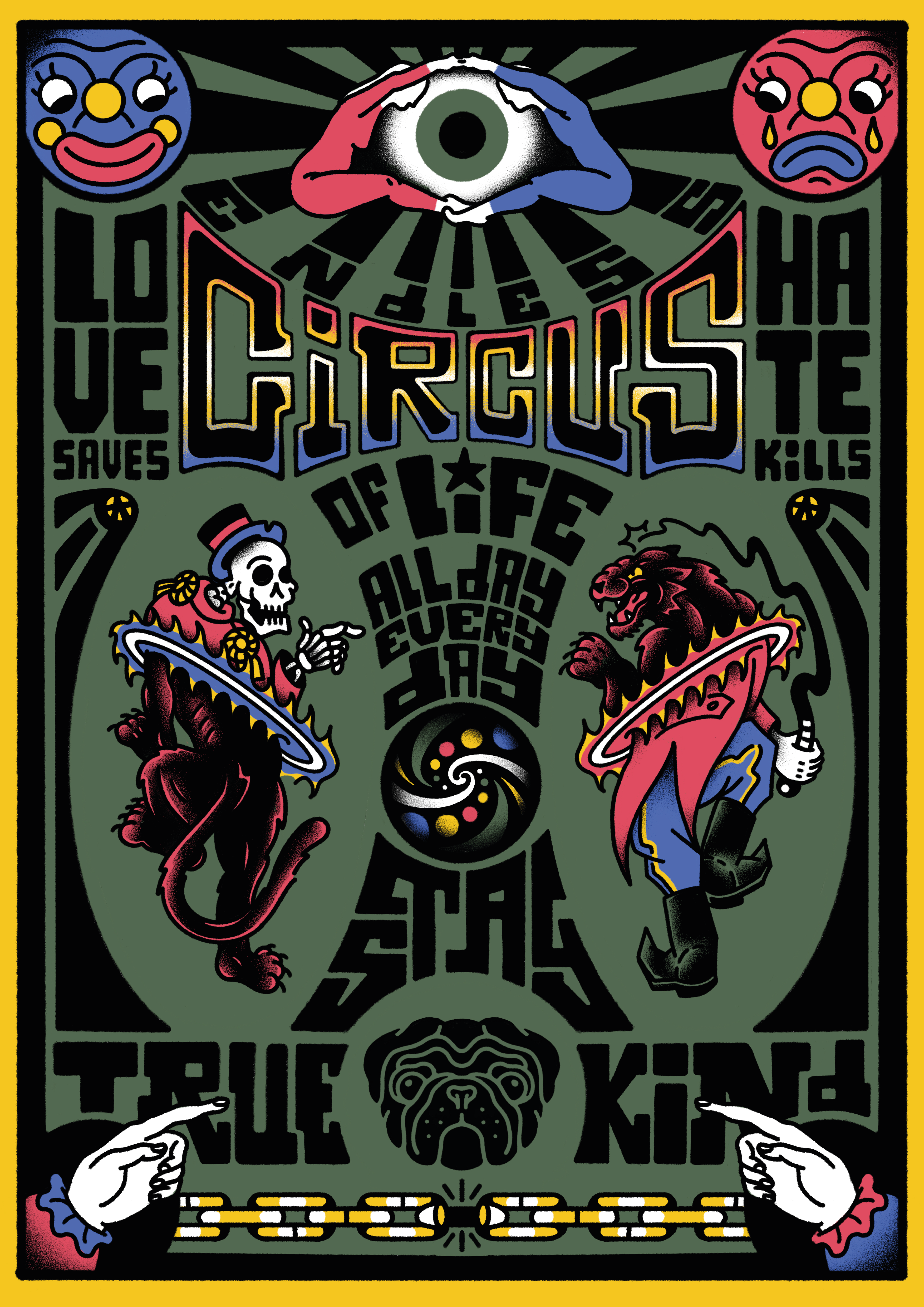 "Circus of life" poster design graphic design illustration poster typography