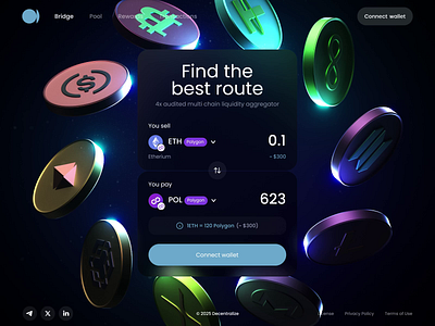 Crypto Exchange Landing page hero section 3D animation 3d 3d animation ai agents exchange finance fintech hero hero animation hero image hero section homepage landing landing page landingpage web web design webdesign website